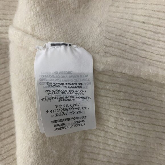 J Crew Wool Sweater Medium White Tie Back Pullover Minimalist Cozy - Picture 5 of 6